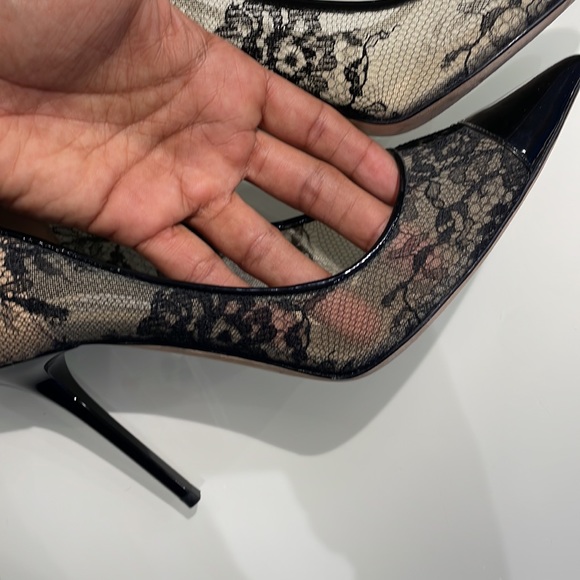 JIMMY CHOO lace and patent leather tip in black size EU 38.5 - Picture 13 of 14